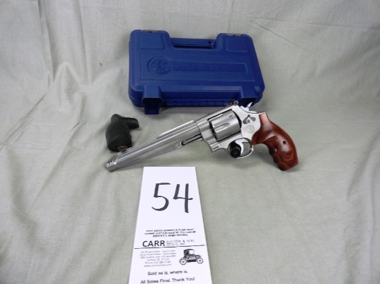 S&W 629-6, 44 Mag, NIB/Never Fired, Stainless 7.5” Bbl., Wood Grips, Org. R