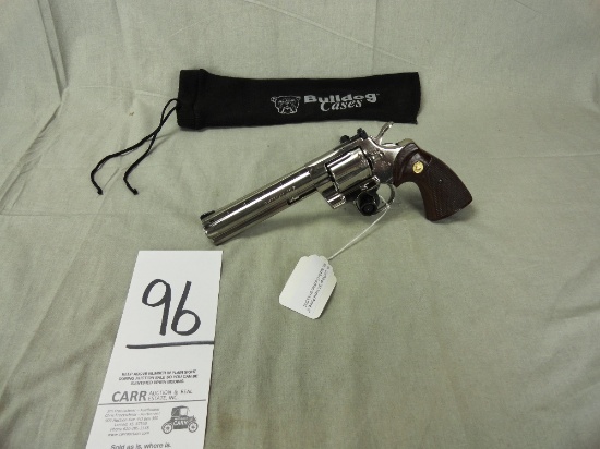 Colt Python 357, Nickel Plated, 6” Bbl., Excellent Condition SN:K23933