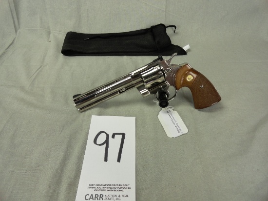 Colt Python 357, Nickel Plated, 6” Bbl., Excellent Condition, SN:05689E