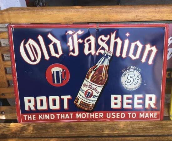Old Fashioned Root Beer Sign, Embossed, 24" x 16"