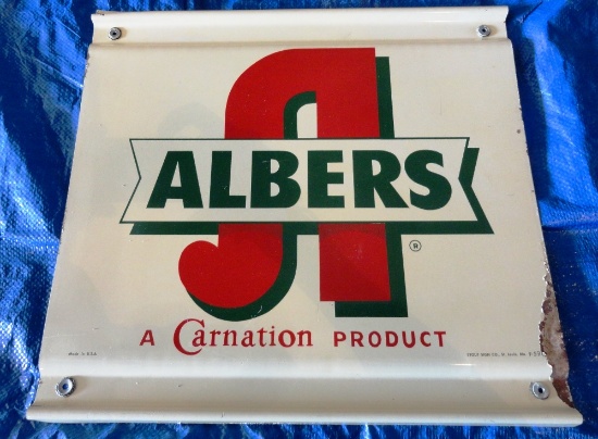 Albers Carnation Product Painted Tin, Single Side, 18" x 16"