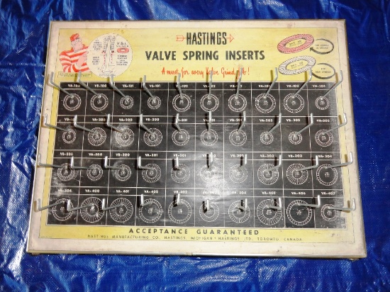 Hastings Valve Spring Inserts Rack Display, 2' x 18"