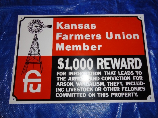KS Farmers Union Member Tin, 18" x 12"