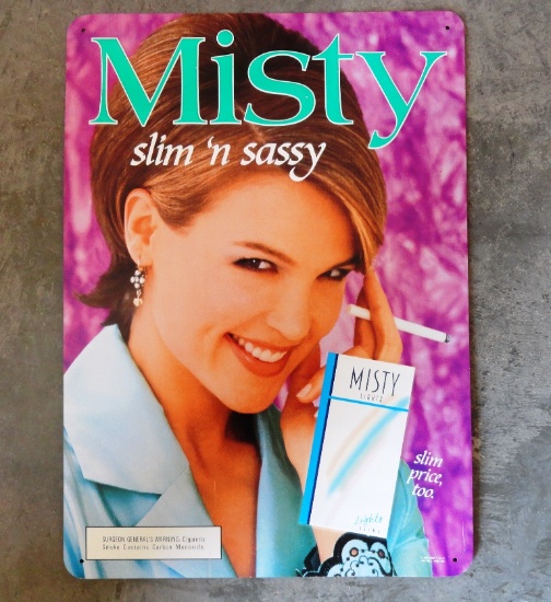 Misty “Slim n Sassy” Cigarette Sign, 13" x 18"