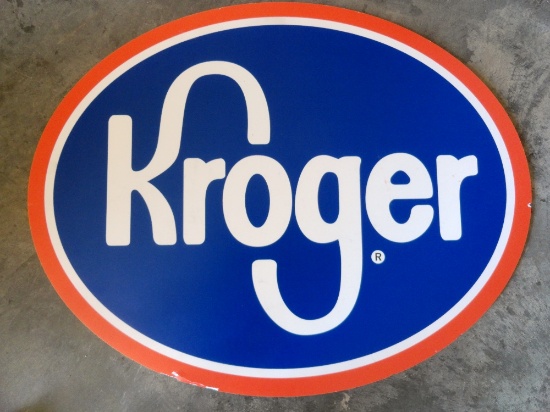 Kroger, Round, Plastic, 26" x 21"