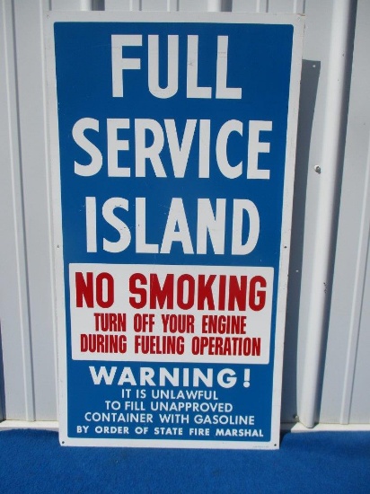 Full Service Station Island Sign (Blue) size is 24" x 44"