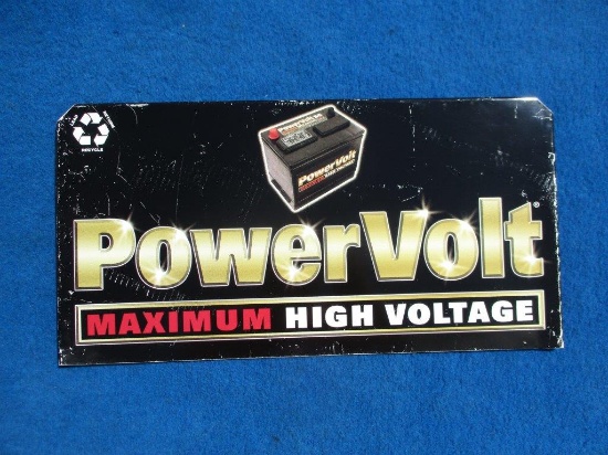 Power Volt Battery Maximum High Voltage Metal Sign, 22" x 12"