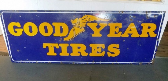 Goodyear 34 x 94 Single Sided Porcelain Sign