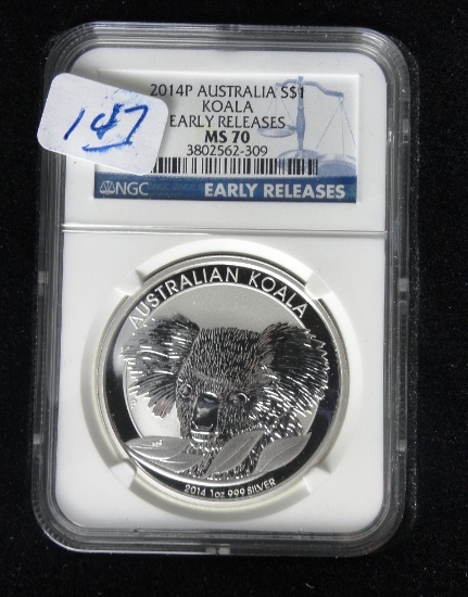 2014 Australian Kola MS 70 NGC Silver Round