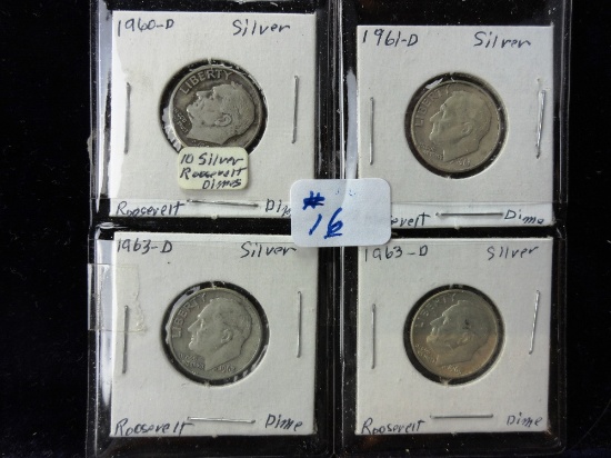 (4) Silver Roosevelt Dimes