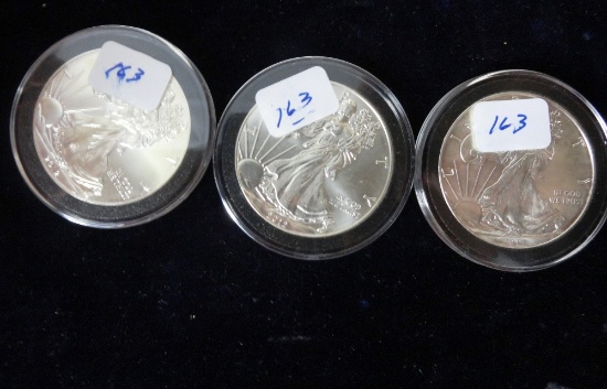 (3) 2012 U.S. Silver Eagle Dollars