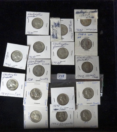 (16) Silver U.S. Washington Quarters