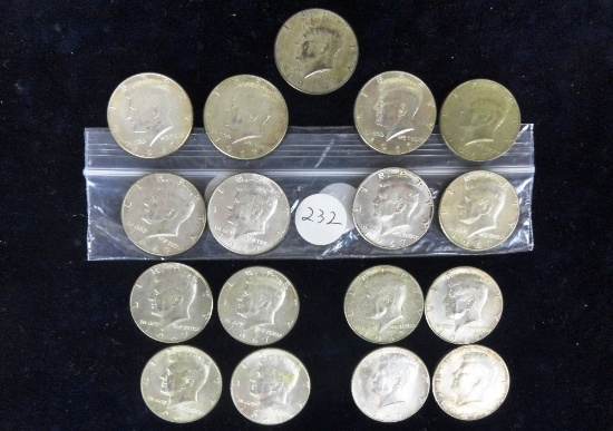 (17) 1967 Clad Silver Kennedy Half-Dollars