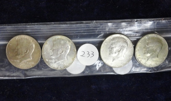 (4) 1965 Clad Silver Kennedy Half-Dollars