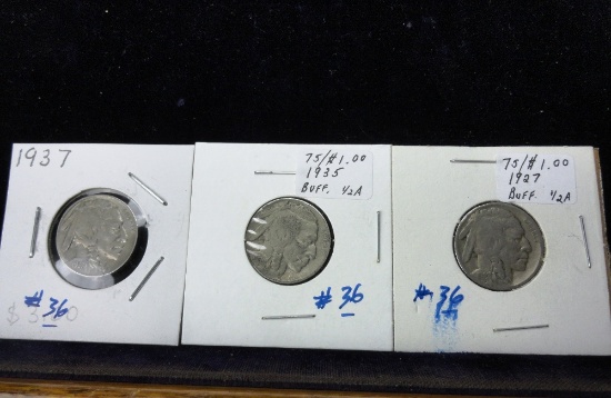 1927-35-37 Buffalo Nickels