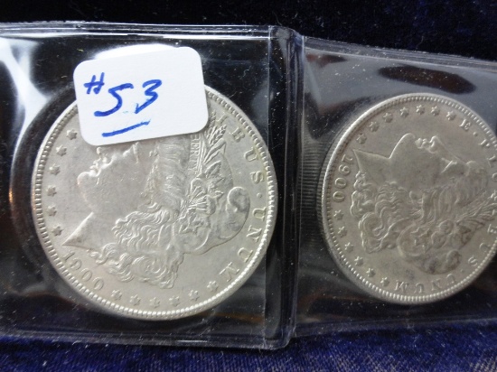 (2) 1900 Morgan Dollars UNC