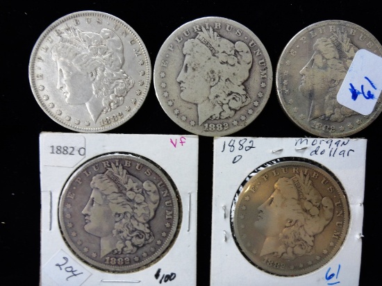 (4) 1882 O – 1882 S Morgan Dollars