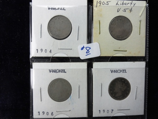 1904-05-06-07 V Nickel set