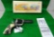 Cimarron Frontier, 4” Bbl., 45 Colt, Engraved Silver/Bone Revolver, SN:E066