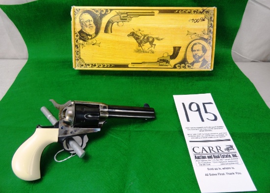 Cimarron Thunderer, 4” Bbl., 45 Colt, Black/Ivory Revolver, SN:P06890 w/Box