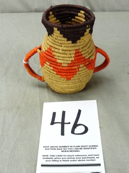 Small 2-Colored Double Handled Basket