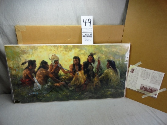 “Crow Pipe Ceremony” on Canvas, 339/975 by Howard Terpning