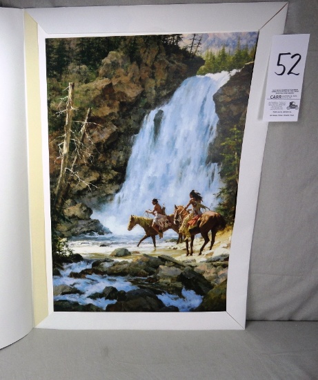 “Crossing Below the Falls” Lithograph Print, 265/1000 by Howard Terpning