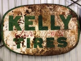 Kelly Tires Round One sided Metal sign