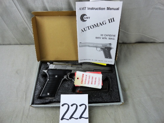 AMT Automag III SS, 30-Carbine Pistol, SN:A14154