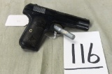Colt Automatic 380 Hammerless Pistol, SN:131818 (Handgun)