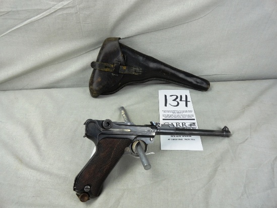 1913 Erfurt Luger Artillery Model, 9mm w/8" Bbl., Numbers Match, Also Magazine w/Holster, SN:3698 (H