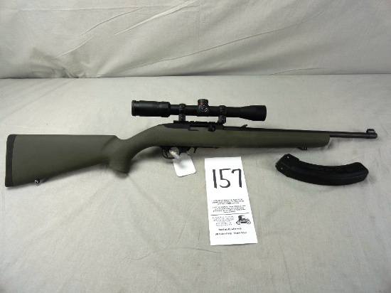 Ruger 10-22 Semi Auto 22LR Rifle, Green Rubber Stock w/Scope, SN:35514206