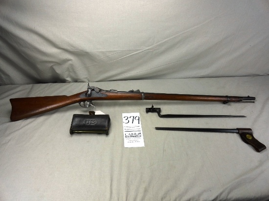 U.S. Springfield M.1873 Trap Door, 45-70-Cal. w/U.S. Marked Bayonet & Ammo Pouch, SN:182865 (EXEMPT)