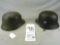 (2) Green WWII Helmets