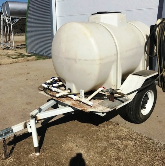 Trailer with 300-Gal. Water Tank & Pump, Clean Water Only, No Chemicals