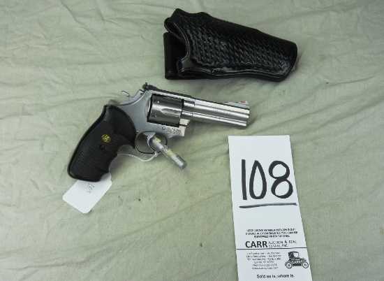 S&W M.686-3, 357 Mag, 4" Bbl., Stainless Steel w/Pachmayr Grips & Holster, SN:BHM8656 (Handgun)