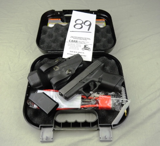 Glock 43, 9mm w/Box & Holster, SN:ZNM842 (Handgun)