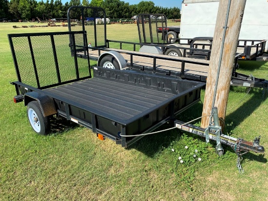 Carry-on Small Trailer, 8' Long x 5' Wide w/Poly Bed & End Dump Gate (#31