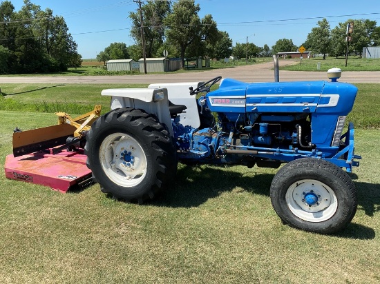 Ford 3000 Tractor w/Mahindra mower & King Kutter Backblade (#85)