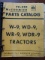 McCormick Parts Catalog W9, WD-9,WR-9, WDR-9 Tractors