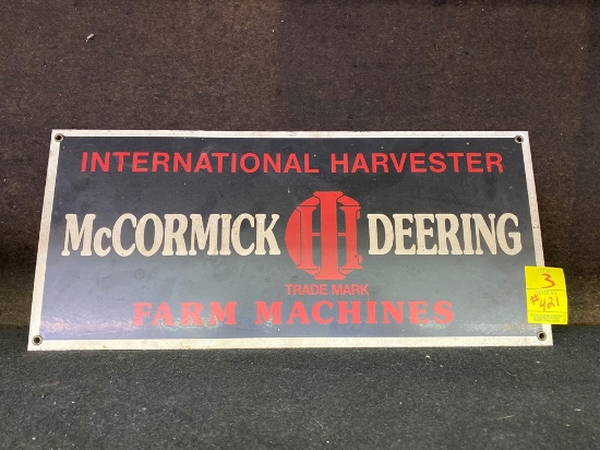 IH McCormick Deering Farm Machines Sign 18"x 8"