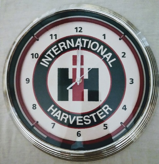 International Harvester Clock w/neon accents, NIB