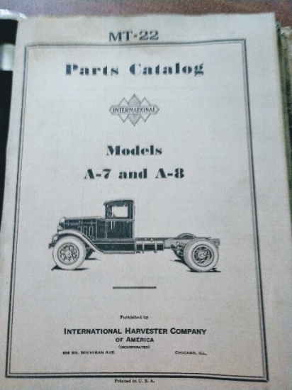 Parts Catalog Models A7 and A8, HS74 and HS74C; Model 65, Model 74 and 74C
