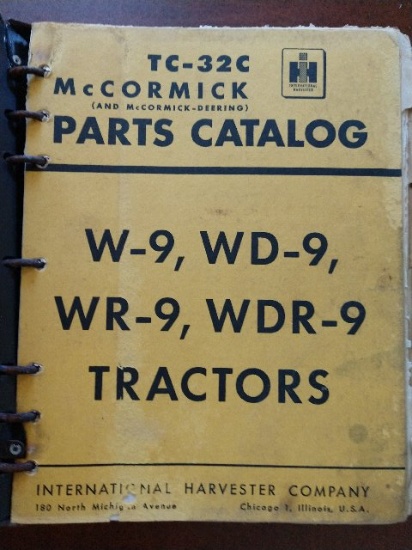 McCormick Parts Catalog W9, WD-9,WR-9, WDR-9 Tractors