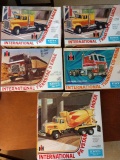 IH Model Truck boxes empty, CA 1970's, 2 boxes w/partial model trucks