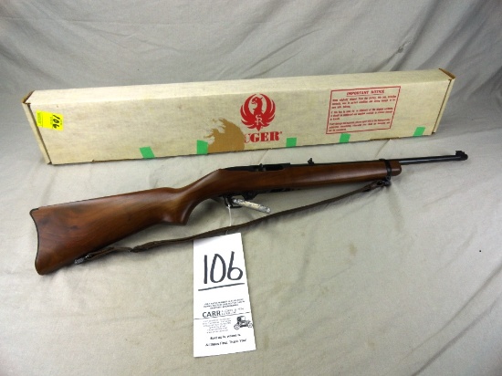 106. Ruger 10/22 Auto, 22-Cal., SN:118-08712, Walnut Stock, Carbine, Unfired w/Box