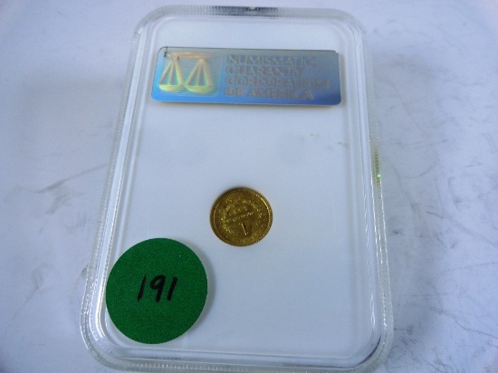 1849 Coronet Gold Dollar, MS61