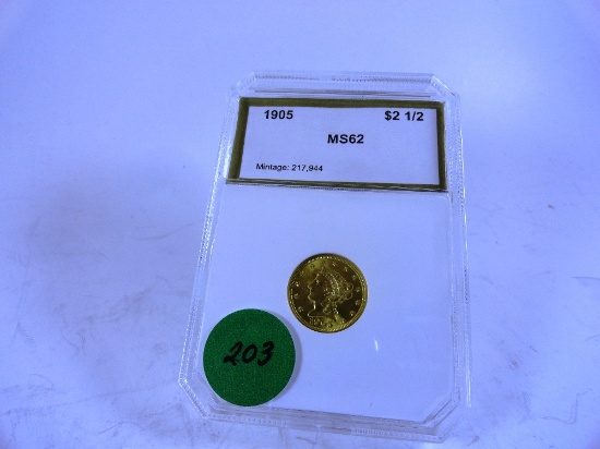 1905 Liberty $2.50 Gold Piece, MS62