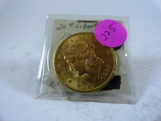 1897 Liberty $20 Gold Piece, AU