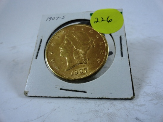 1907-S Liberty $20 Gold Piece, AU